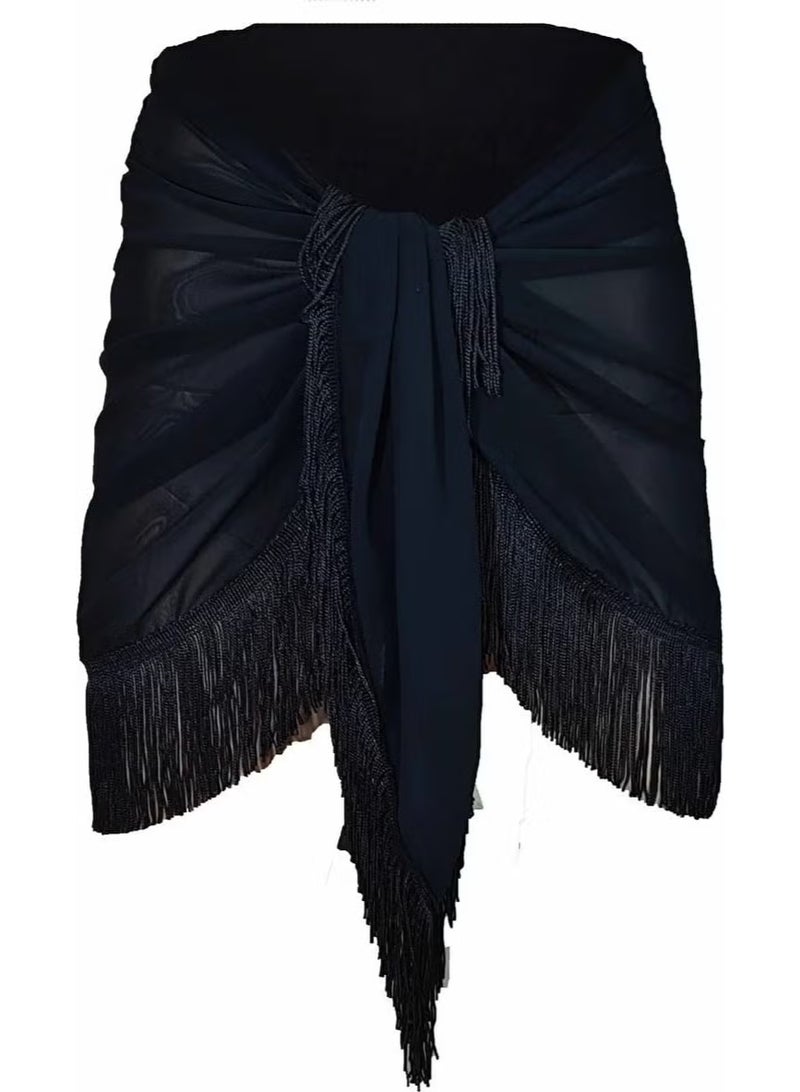 Pistore Tasseled Black Pareo - Image 2